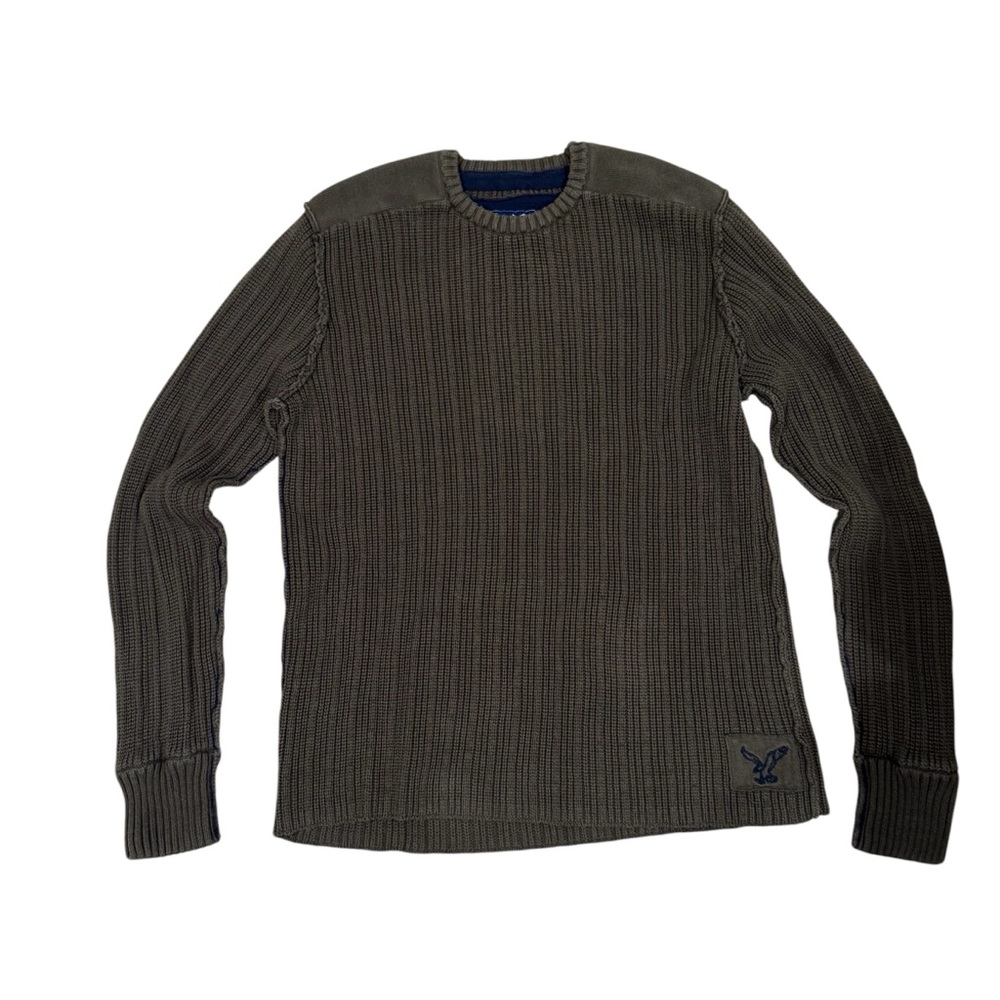 American Eagle Dark Green Ribbed Sweater